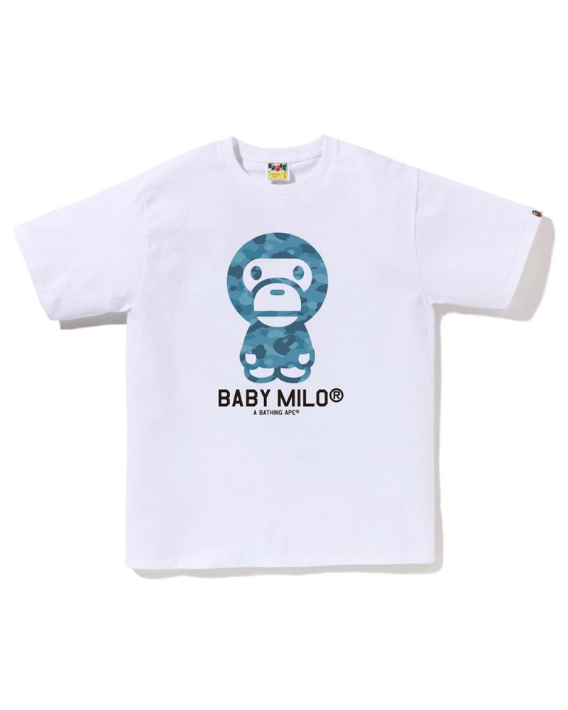 T Shirts Bape Honeycomb Baby Milo Blanche Homme | MCP-00701925